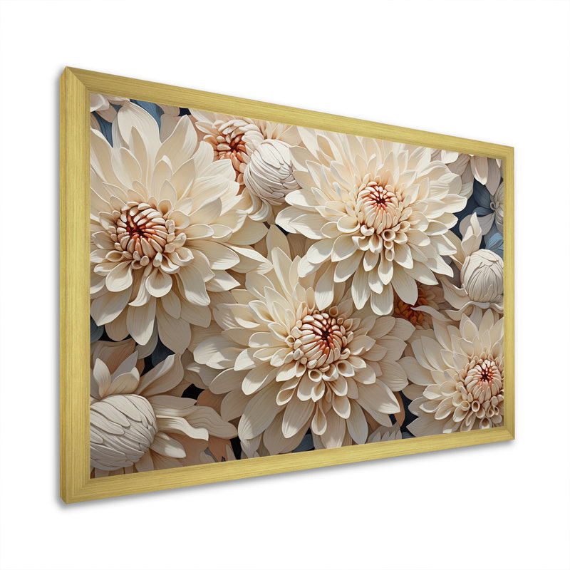 Impression sur toile Pure Pure Chrysanthemums Magic IV, H 12 po x l 20 po x P 1 po, Cadre doré simple