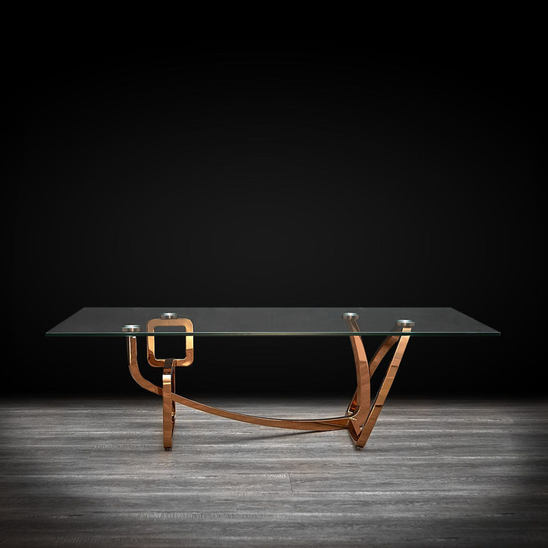 Table basse abstraite, Or, Transparent