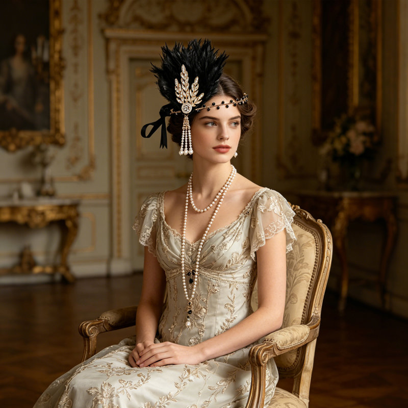 Ensemble de 4 bandeaux en strass Gatsby Plumage