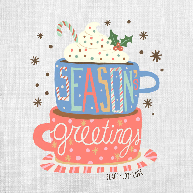 Christmas Illustration - Throw Pillow Insert Included, 20" x 20"