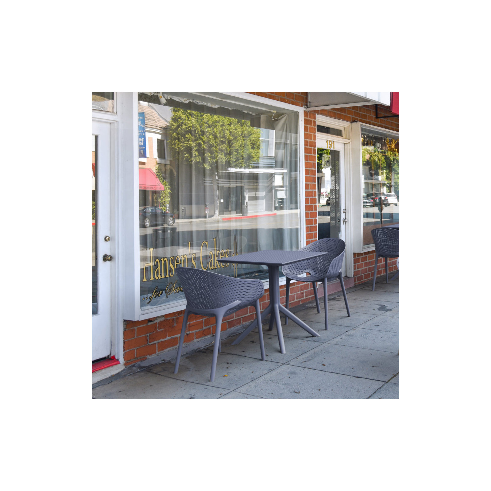 Farrah Square 2 - Person Bistro Set, Dark Gray