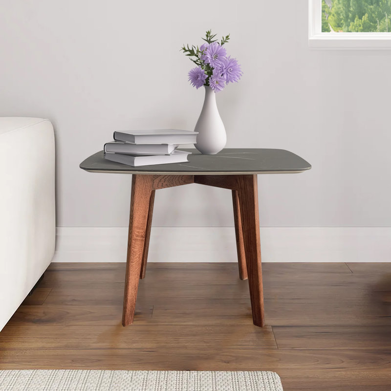 Table de bout Katherline, Bois foncé, Noir