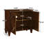 Buffet rétro en bois avec rangement, armoires de présentation géométriques symétriques, console média-129460628