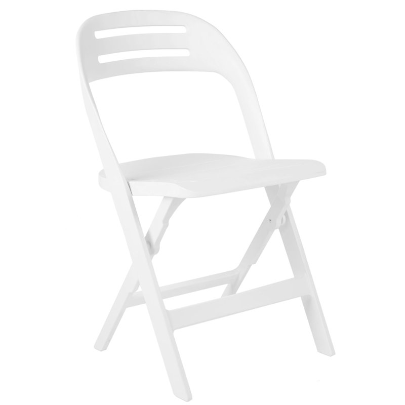 Chaise pliante en plastique Drevaughn, Blanc