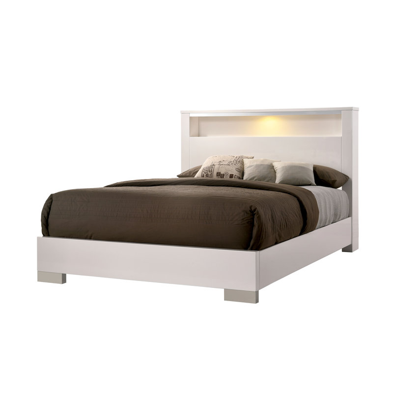 Lit standard avec rangement Donnellson, Blanc, Grand