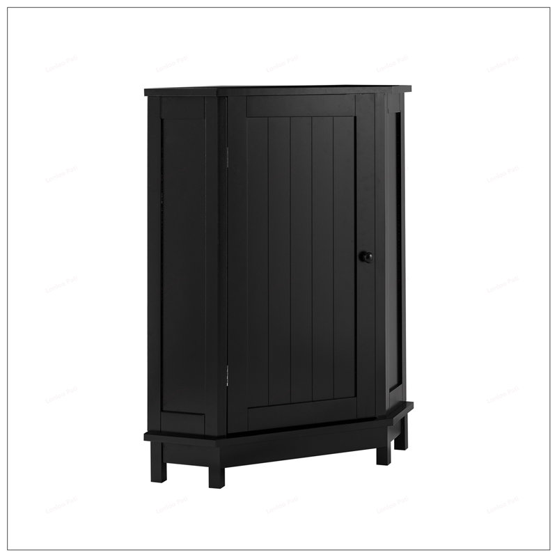 Bathroom Cabinet Triangle Corner Storage with Adjustable Shelves, Modern MDF Board Design for Efficient Space Utilization