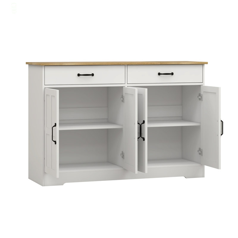 Buffet 47,95 "avec 2 tiroirs et 4 portes pour la cuisine du salon Farmhouse
