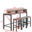 Console 59 po avec 3 tabourets, prise de courant, ambiance à DEL et fonction de rangement, faite de matériaux de haute qualité, pour la cuisine de la salle à manger Mobilier de bar 4 pièces: cadre de 59 pouces, cuisine, salon