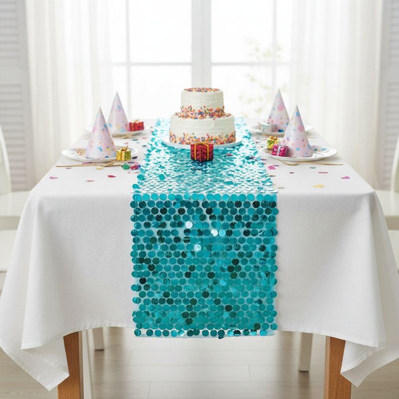 Glitter Sequin Table Runner Lightweight 12X108 Inch Sparkle Table Dinning Linens Table Decor For Holiday Party And Wedding
