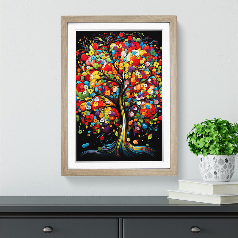 Single Picture Frame Print on Wood, Oak Framed, 64cm H x 46cm W