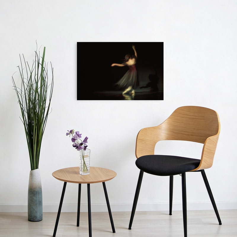 Tableau abstrait et élégant représentant un jeu d'ombres dansantes, 16" H x 24" W
