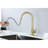 Brushed Gold Pull Out Spray Kitchen Faucet, Stainless Steel Construction Material, 360 Rotating Nozzle, Corrosion & Rust Trait Faucet With Head, Steel, Rotatable Easy Temperature Flow Control,-424675731