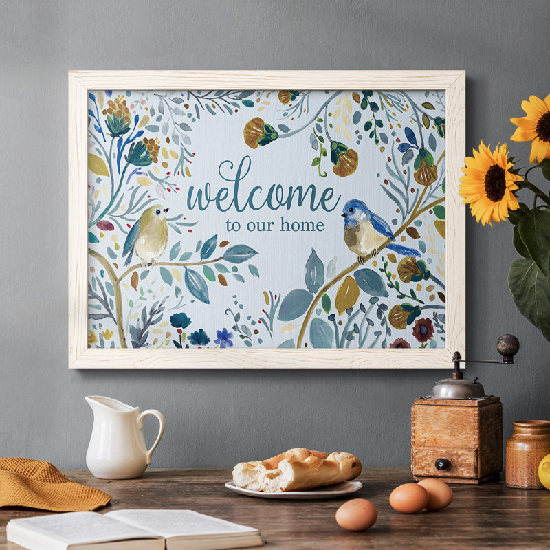" Welcome To Our Home ", 14" H x 20" W x 1.5" D, White