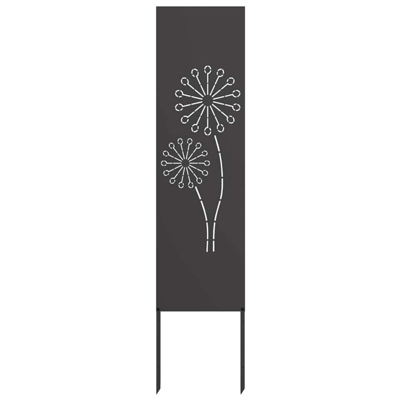  Garden Privacy Screen Silver 32 X 140 Cm Stainless Steel, Black
