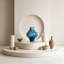 Vase en verre bleu soufflé à la main, vase d'artisan moderne pour la maison et le bureau, pièce maîtresse unique pour table, tablette ou manteau de cheminée