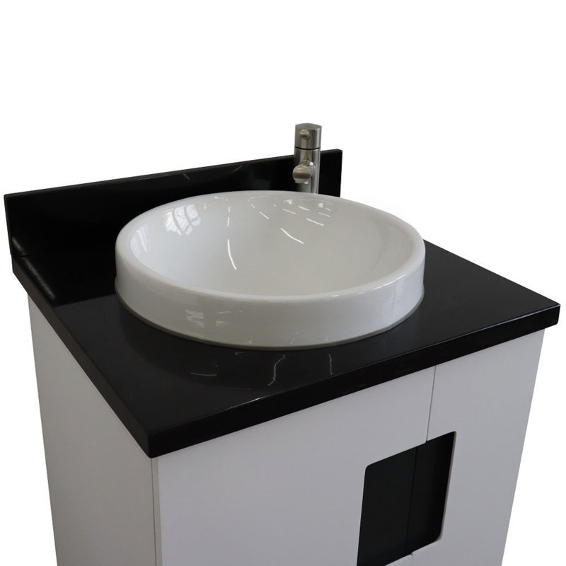 Ensemble de meuble-lavabo simple 25 po, Noir galaxie, Blanc