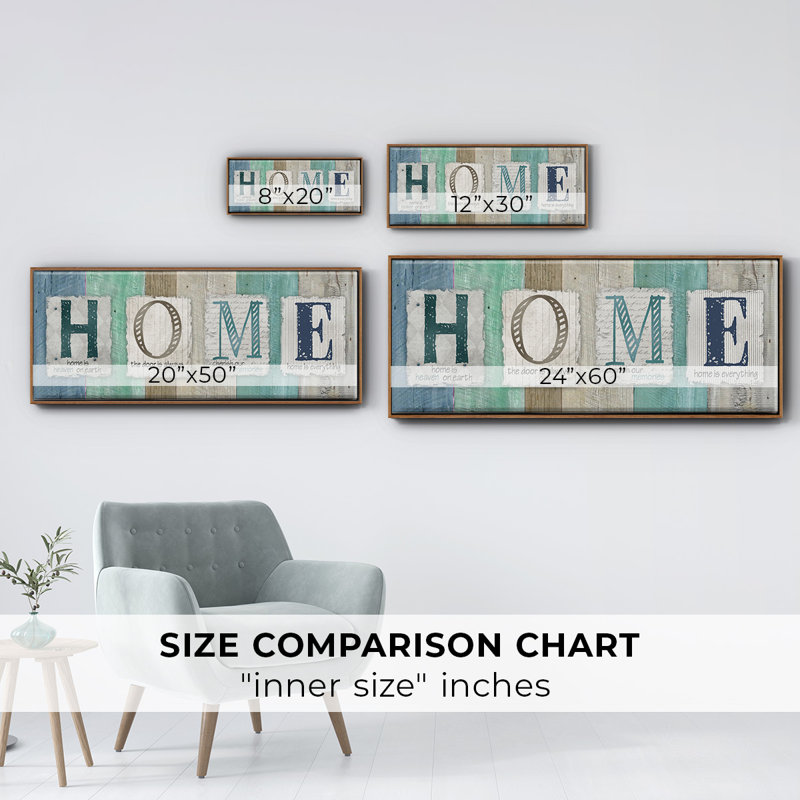 Home- Framed Canvas, 8" H x 20" W