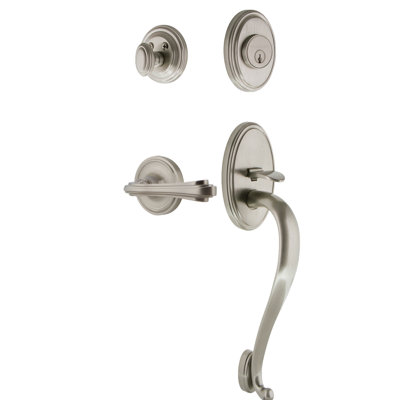 Nostalgic Warehouse Classic Plate S Grip Handleset with Single Cylinder Deadbolt and Fleur Lever
