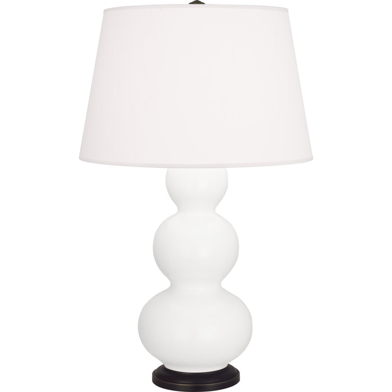 Triple Gourd Table Lamp, Deep Patina Bronze, Matte Lily