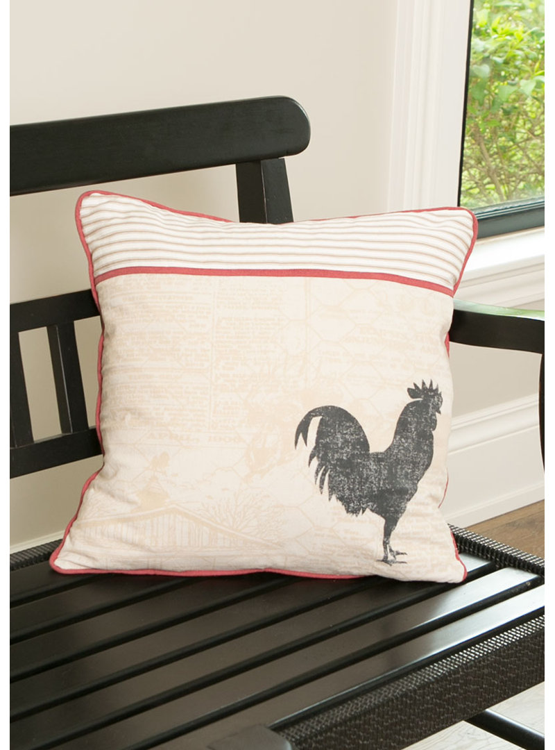 Farmhouse Chicken Cotton 18" Pillow Cover Heritage Lace