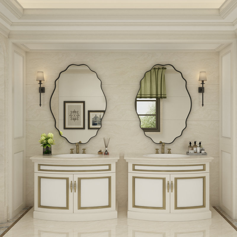Miroir de salle de bain mural en alliage d'aluminium haute résistance avec garantie de 3 ans Mecbure, 30 po x 22 po