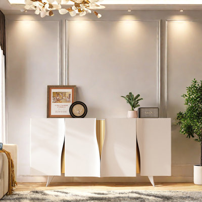 Cream-Style Symmetrical Accent Cabinet 62.99'' Sideboard