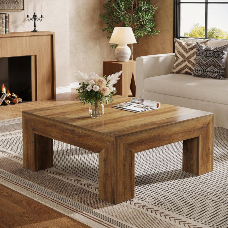 Table basse carrée rustique Farmhouse, Brun rustique