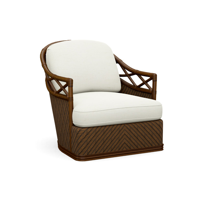 Bali Hai Swivel Armchair, White/Ivory