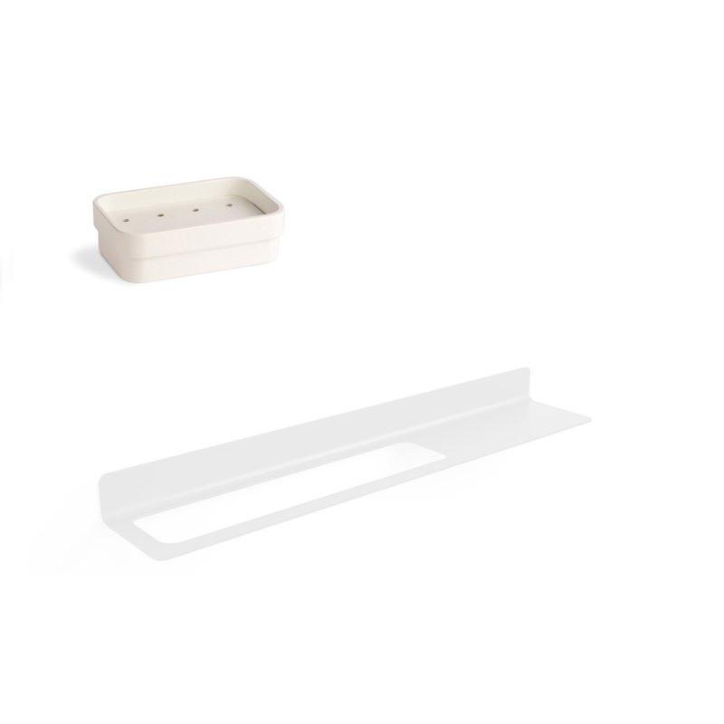 Seta 2 Piece Bathroom Hardware Set, White