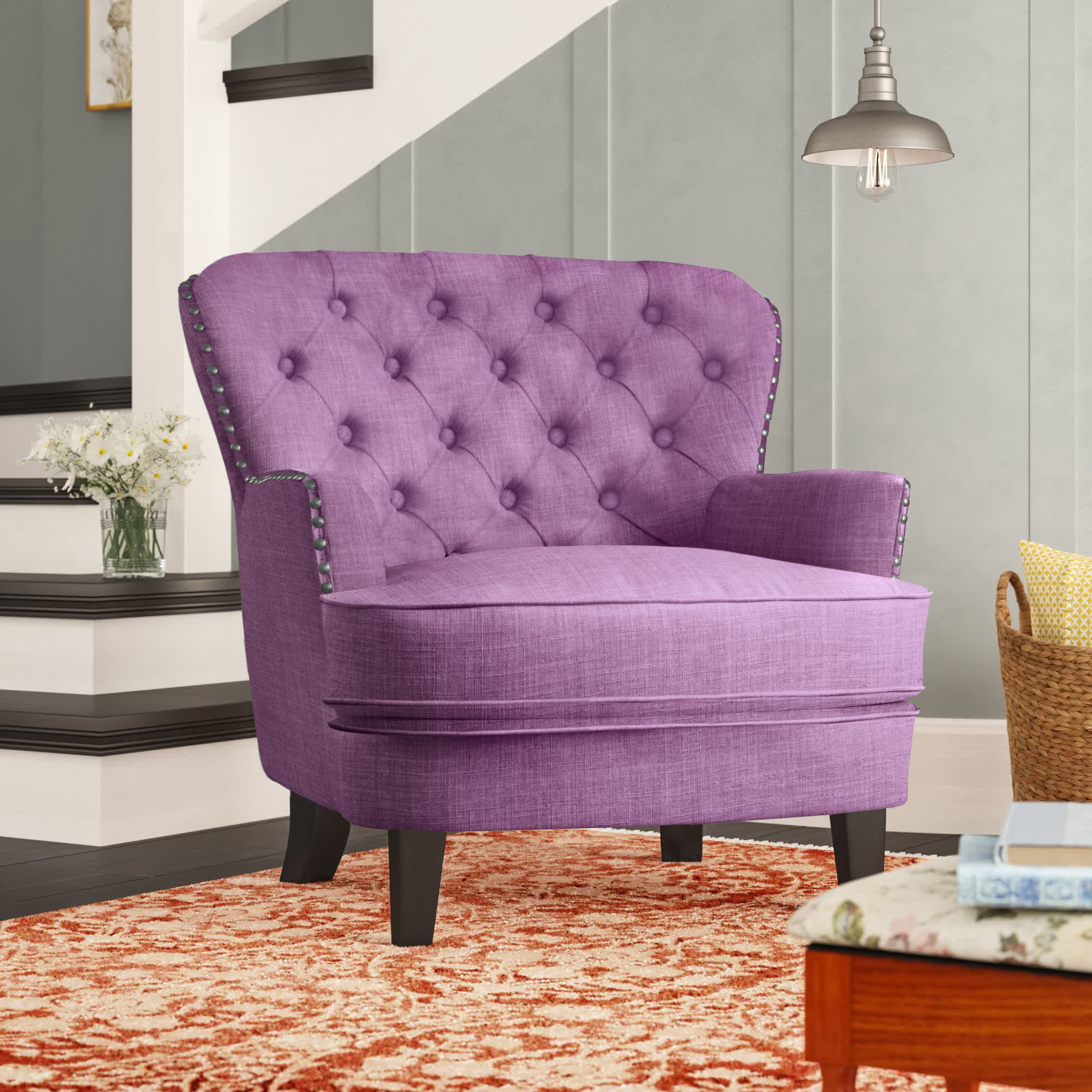 Club Chair Light Purple Accent Chair Lark Manor Parmelee Armchair