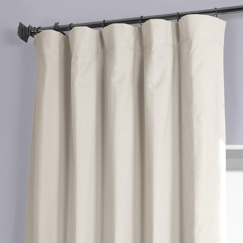 Swift Cotton Blackout Curtain Single Panel, Fable Beige, 50" W x 96" L