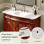 Meuble-lavabo de style traditionnel 48 po avec comptoir en marbre et lavabo simple en céramique-133454701