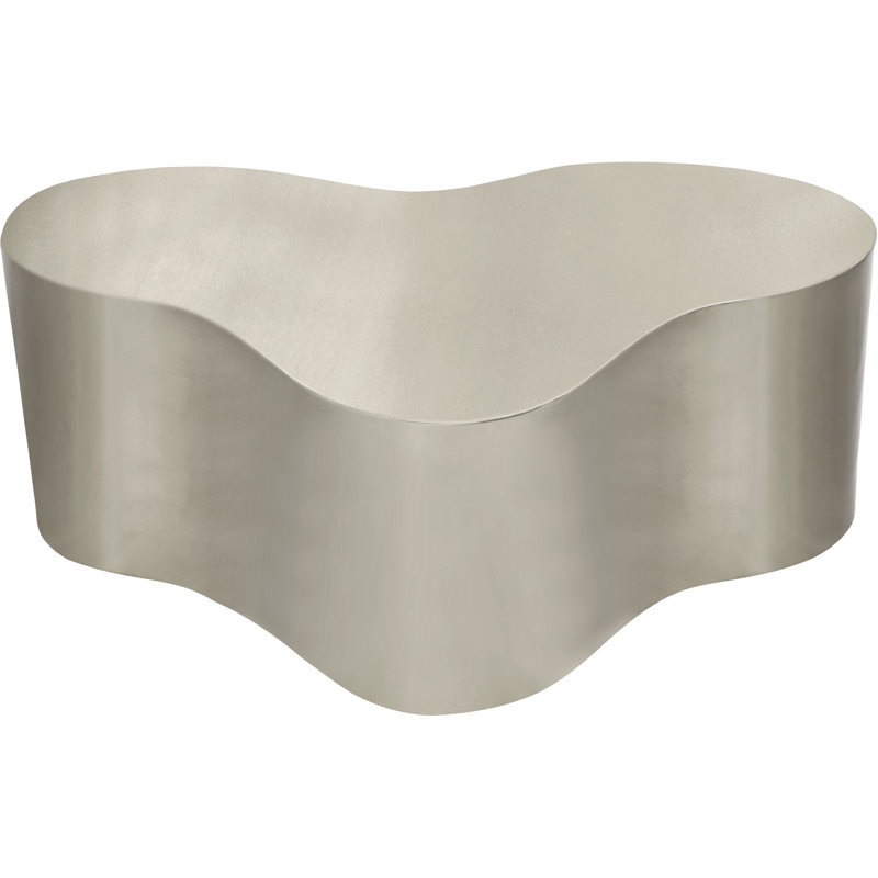 Iron Solid Coffee Table, Brushed Silver