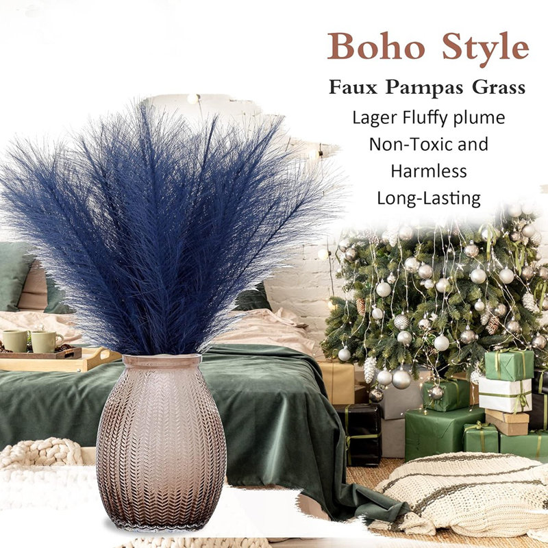 Pampas bleu clair / bleu poudreux petit, 30 pièces 17 po Faux gazon pampas court 