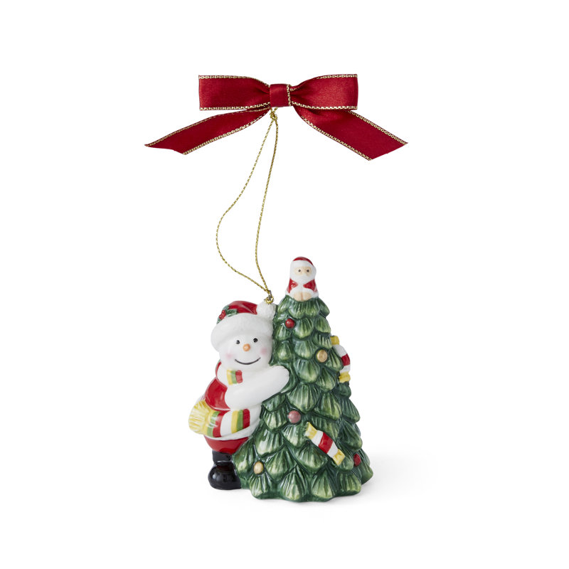 Spode Christmas Tree Tree Hugger Snowman Ornament