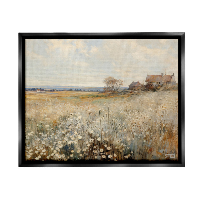 «Neutral Farmland Meadow» par RB sur, H 17 po x l 21 po, Noir