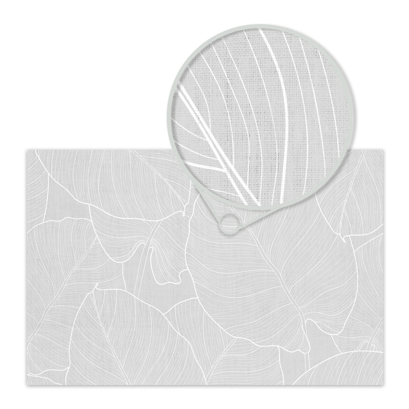 Allyshia Vinyl Machine Printed Area Rug, Rectangle 2'7.5" x 9'10.1"