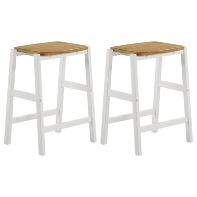 Caen Wood Backless Counter Stool White