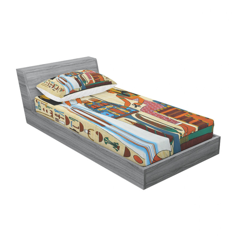 Ensemble de draps en papyrus, Ensemble de draps pour lit simple TG avec drap-hou