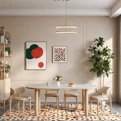 ash wood oval dining table set