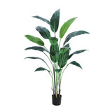 Artificial Bird Of Paradise Plant 6FT(72In) Fake Palm Tree With 17 Trunks Faux Leaves