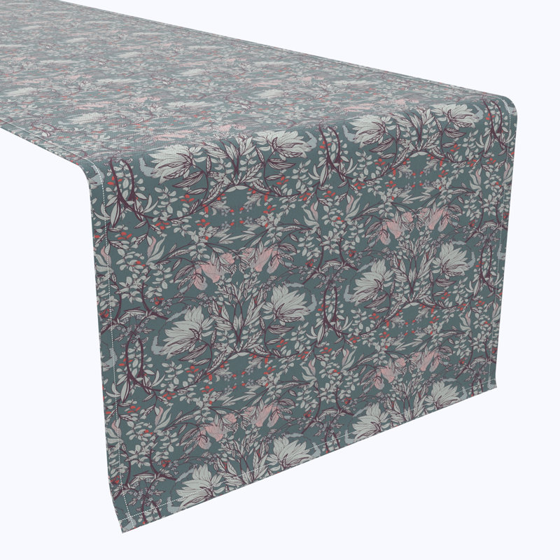 Table Runner, 100% Cotton, Floral 59, 108" x 16"