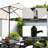6.5X10ft Patio Crank Market rectangular Umbrella
