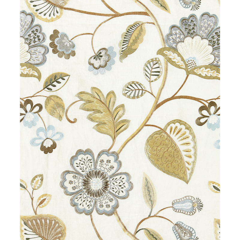 Jardin Willowood Embroidery Fabric, Summer Sage