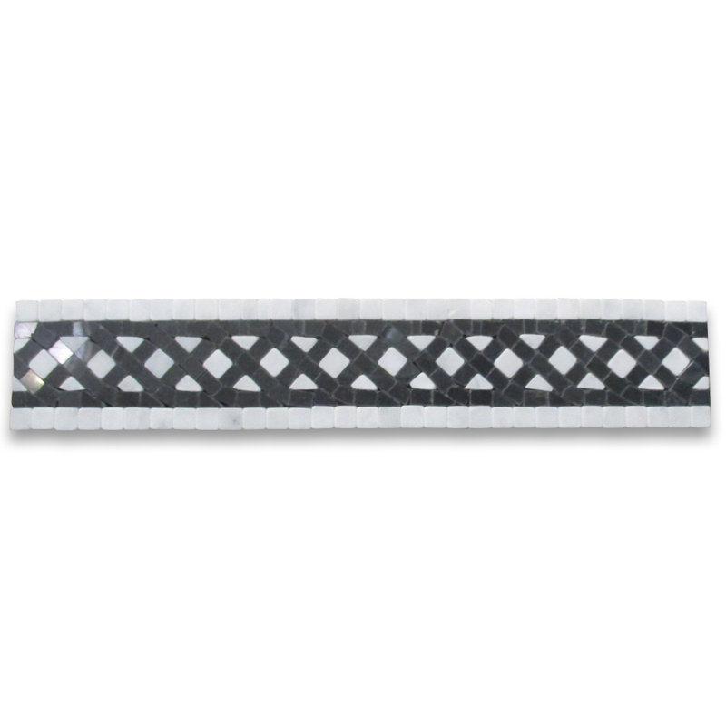 12'' x 2.25'' Matte Marble Decorative Accent Tile