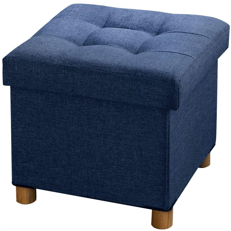 38cm Wide Footstool Ottoman, Blue