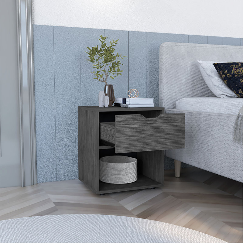 Table de bout avec tablette ouverte 19,7 po H, gris clair, Gris clair
