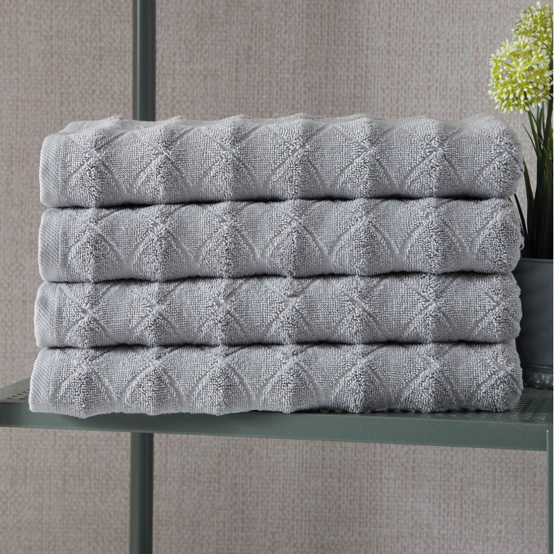 Ozgur   Midweight Jacquard Bath Towel, Gray