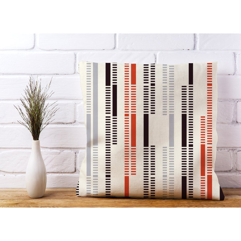 Dzejla Dashed Stroke Geometric Square Throw Cushion