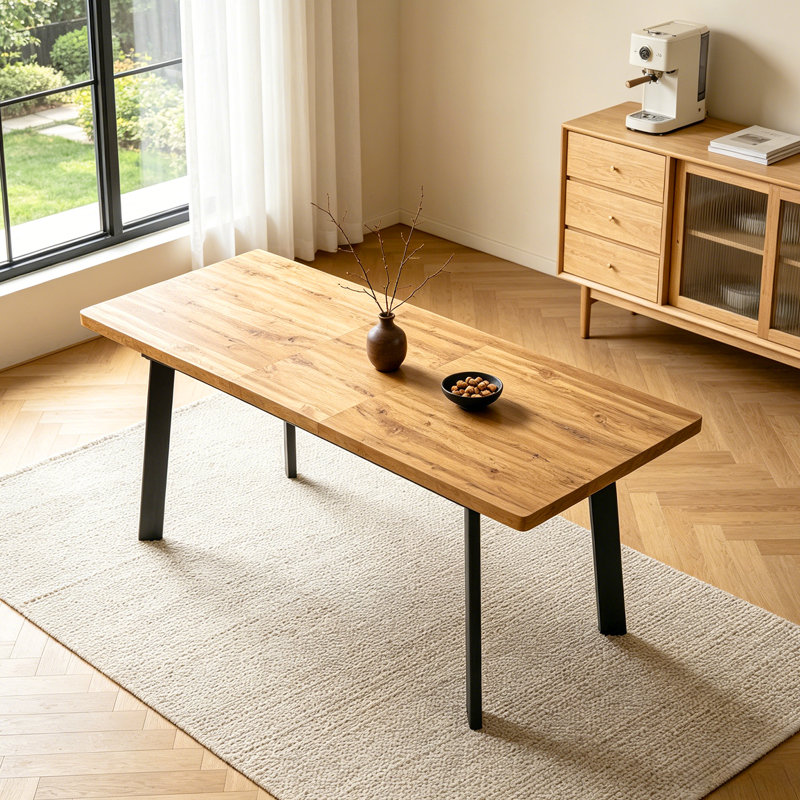 47.1"-63.1"  Extendable  Dining Table for 4-8 People,Rectangle Kitchen Table, 29.51"H x 63.1"L x 30.8"W